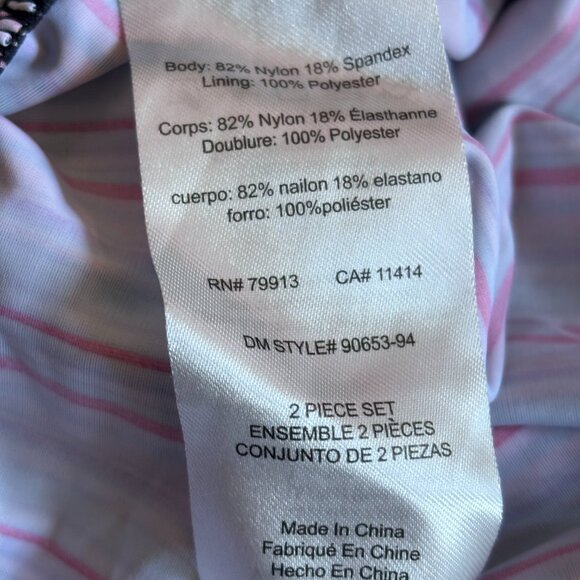 Beach Bump Motherhood Maternity Swim Tankini Top Multicolor Stripe Halter Size M - Picture 4 of 4